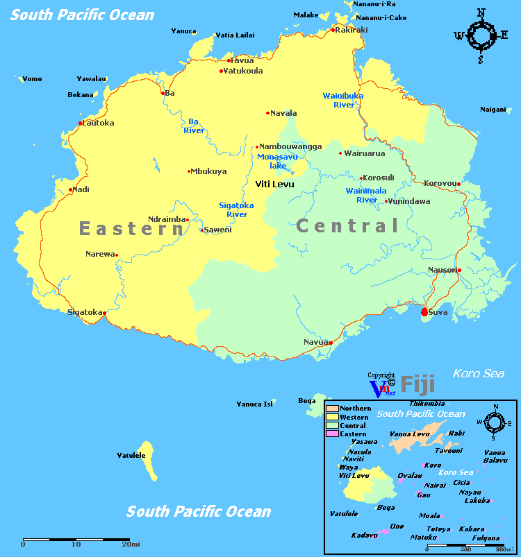 Map of Fiji