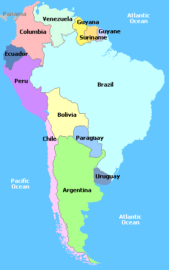 Map of South America