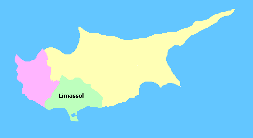 Map of Cyprus wine regions - Limassol