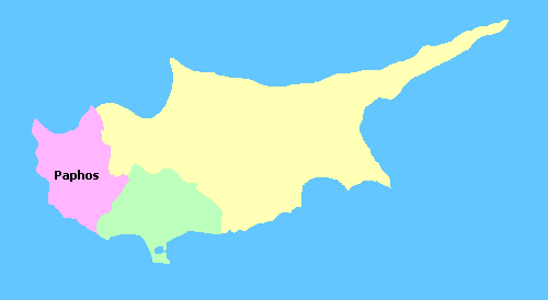 Map of Cyprus wine regions - Paphos