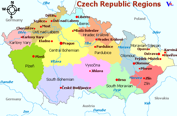 Map of Czech Republic