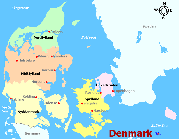 Map of Denmark