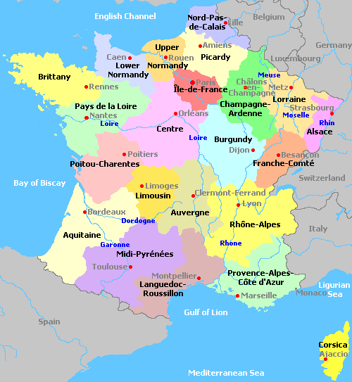 map of france regions