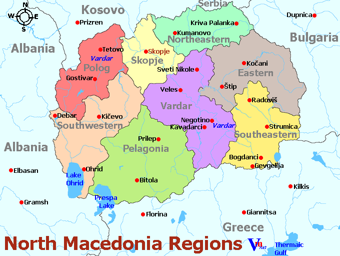 Map of North Macedonia