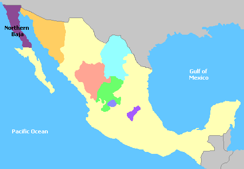 Map of Mexico Wine Regions