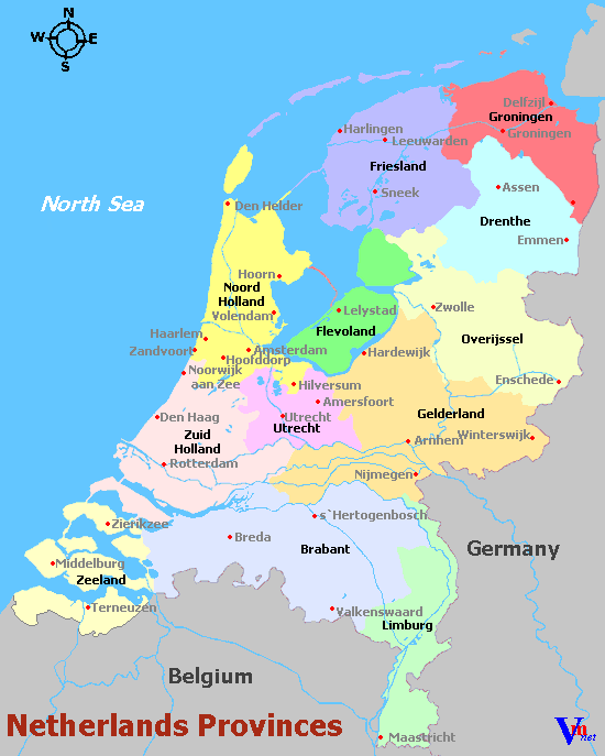 Netherlands Regions Map