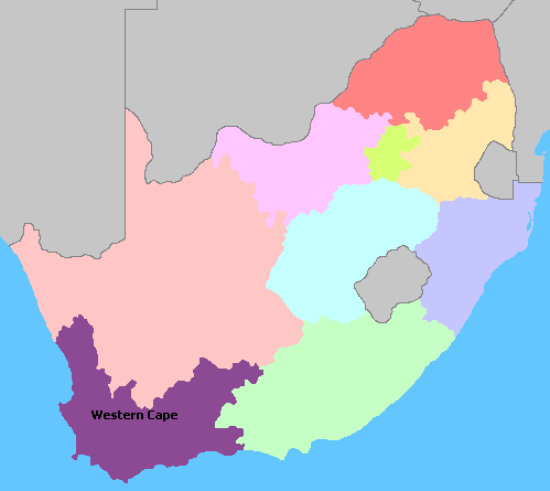 Map of South Africa Wine Regions