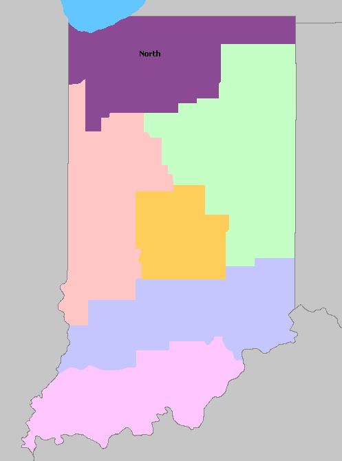 Map of Indiana Wine Regions