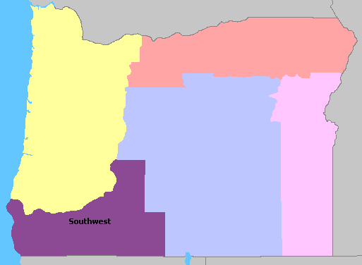 Map of Oregon Wine Regions