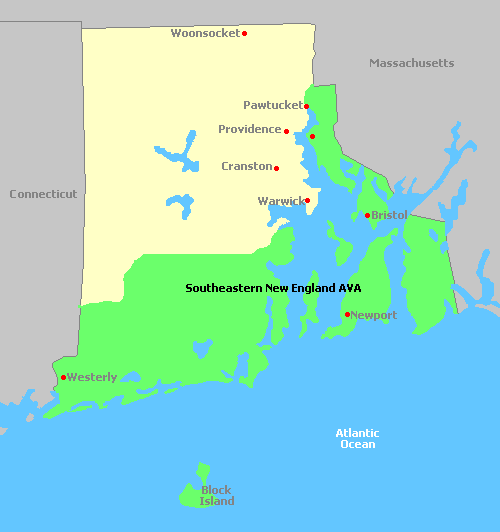 Map of Rhode Island AVAs