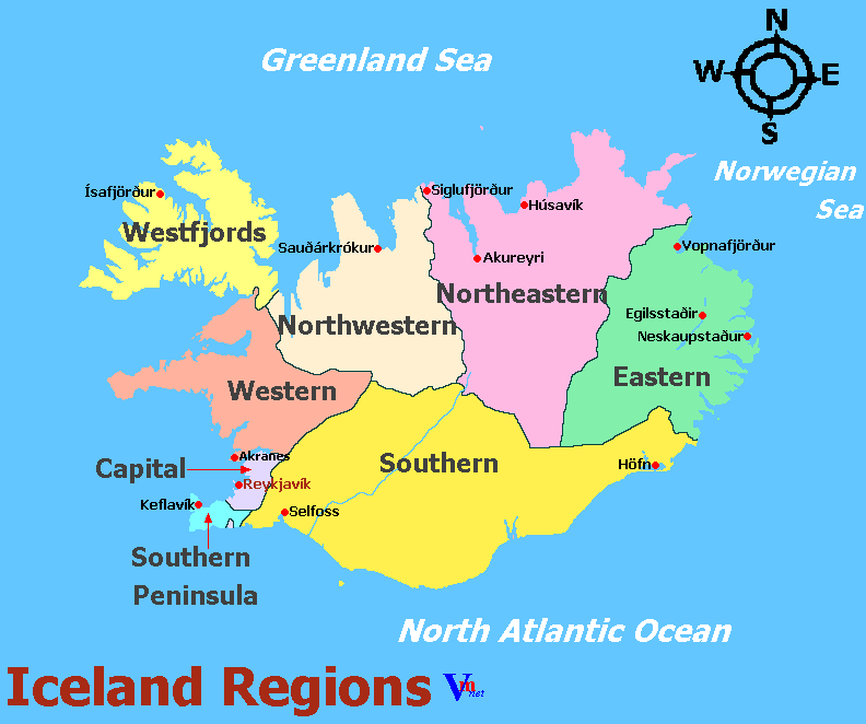 Map of Iceland