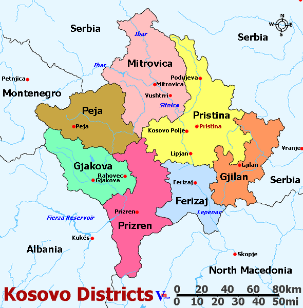 Map of Kosovo