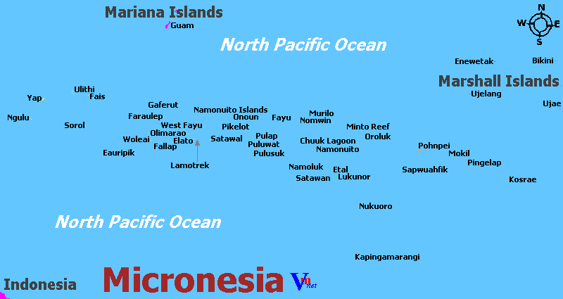 Map of Federated States of Micronesia