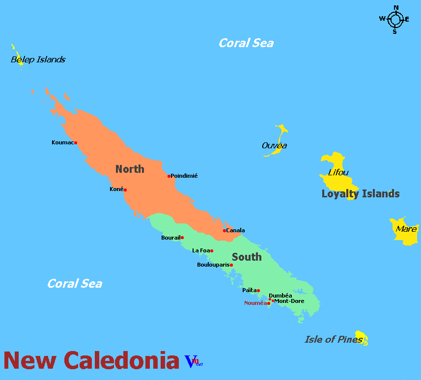 Map of New Caledonia