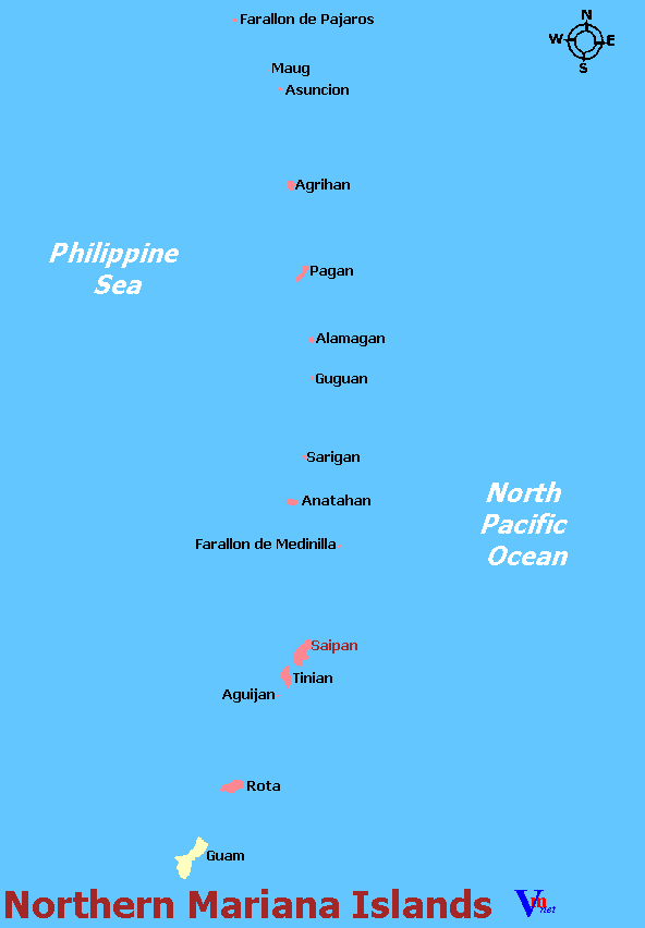 Map of Northern Mariana Islands