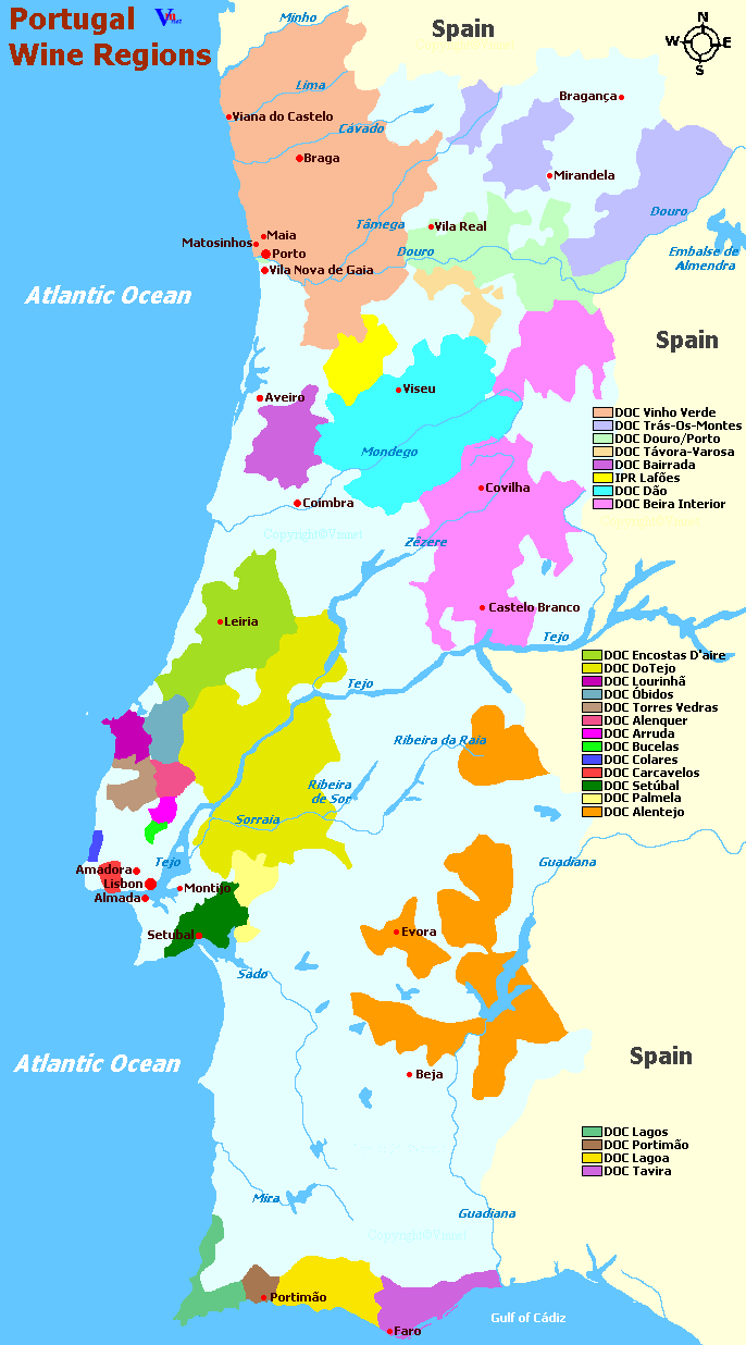 Map of Portugal Wine Regions