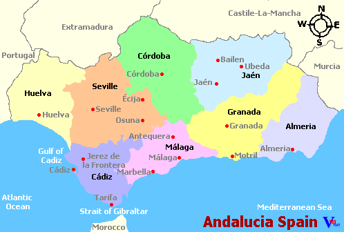 Map of Andalusia