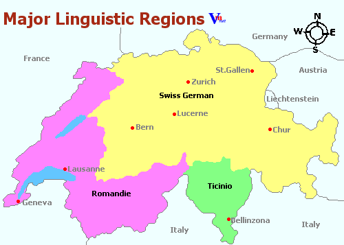 Switzerland Language Regions