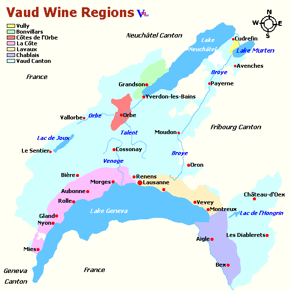 Map of Vaud