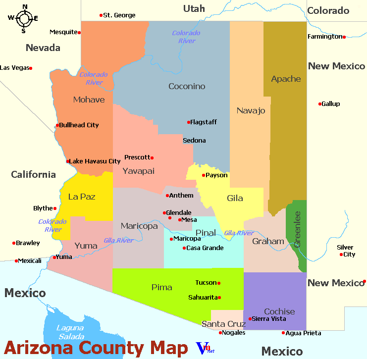 Map of Wine Regions in Arizona